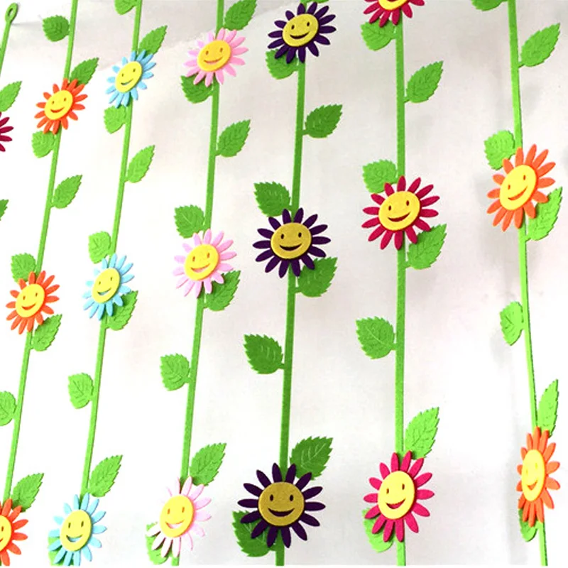 5 шт./лот украшения для смайликов войлочная резка солнечный цветок плетеная