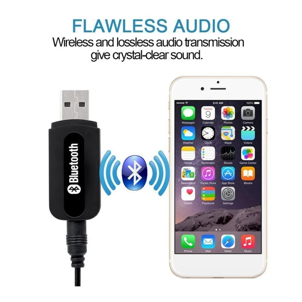 USB BluEtooth беспроводной для автомобиля музыкальный аудио Bluetooth приемник адаптер Aux 3