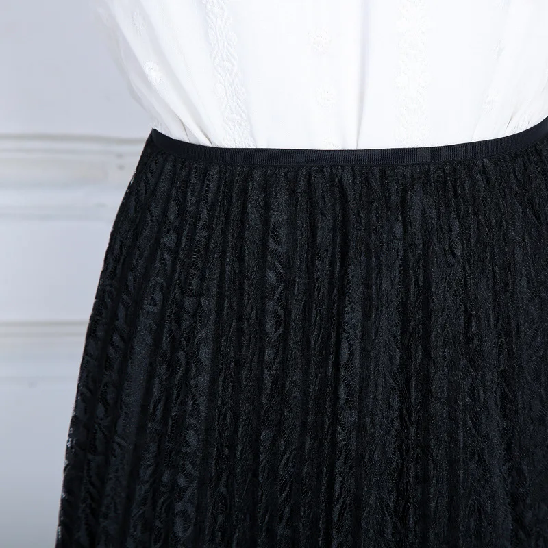 2019 Весна и лето Женская Тюлевая юбка корейская мода тонкая кружевная винтажная