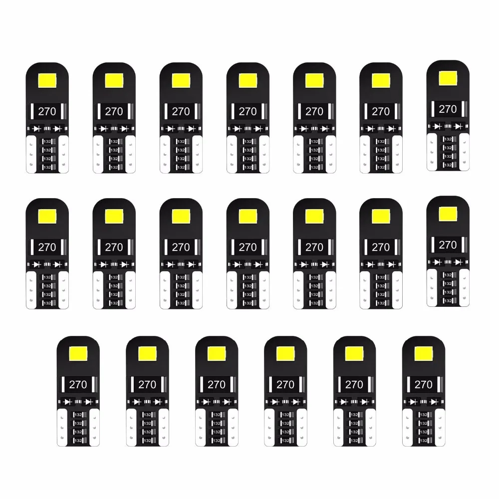 AGLINT 20 шт. T10 5W5 светодиодный автомобильный лампочка 2835 SMD без полярности для