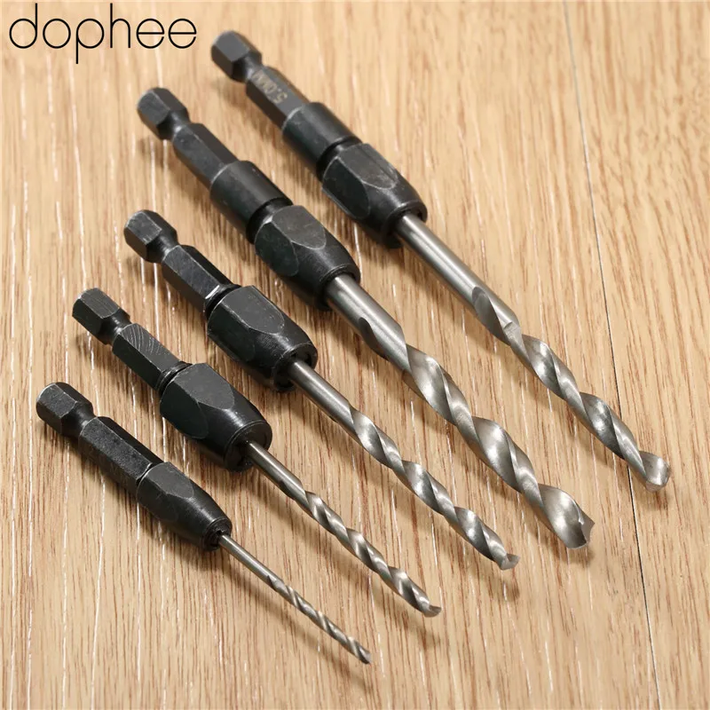 Dophee 5 шт. Набор сменных спиральных Сверл С шестигранным хвостовиком