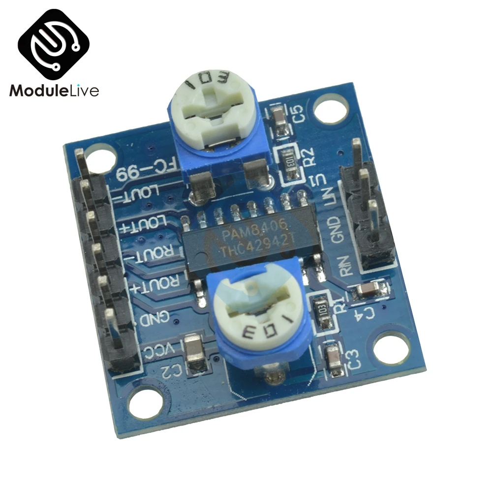 PAM8406 плата цифрового усилителя с потенциометром громкости 5Wx2 стерео M70 Diy модуль