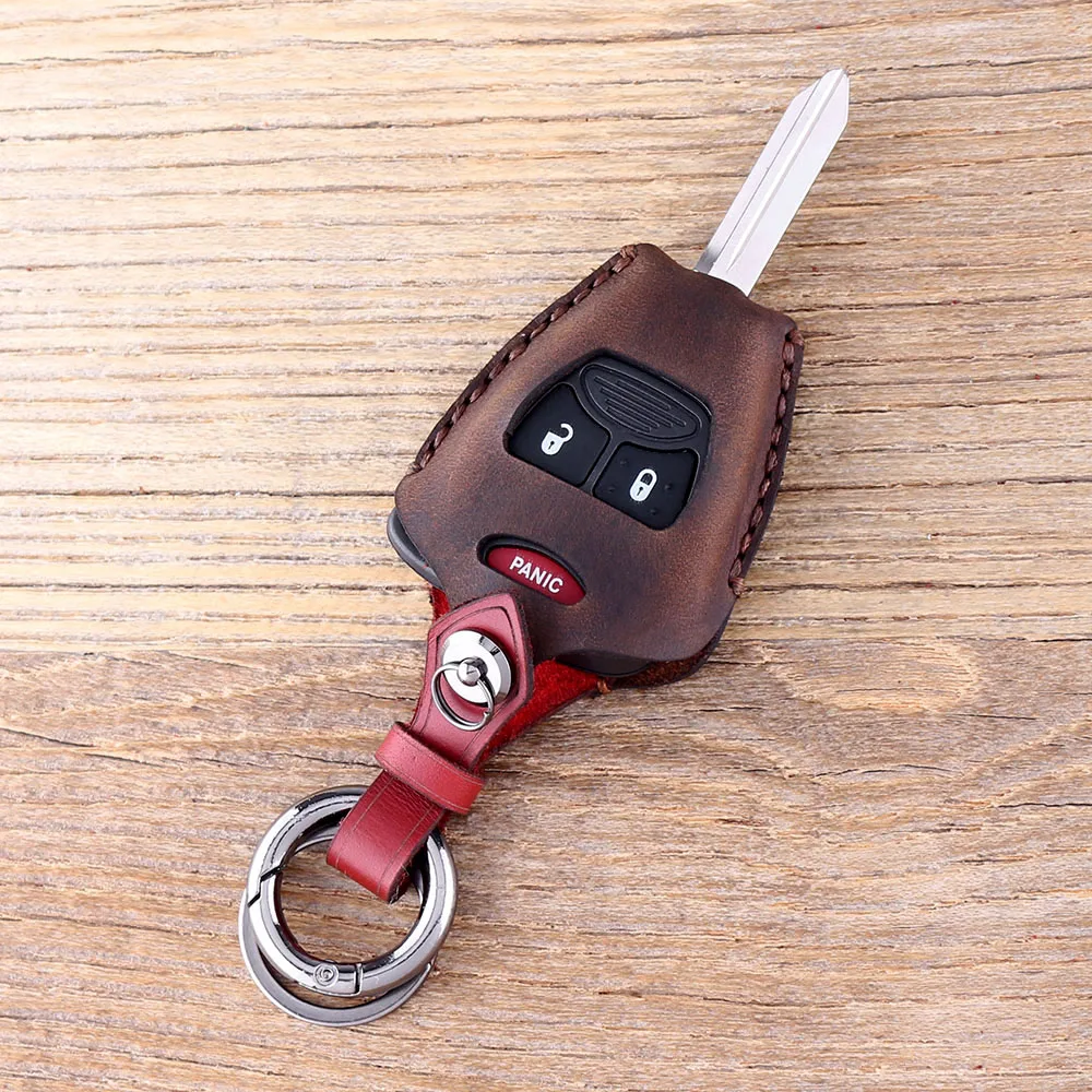 KEYYOU 3 кнопки кожаный чехол для ключа автомобиля Chrysler Jeep Dodge Ram 1500 Калибр Nitro 2500 3500