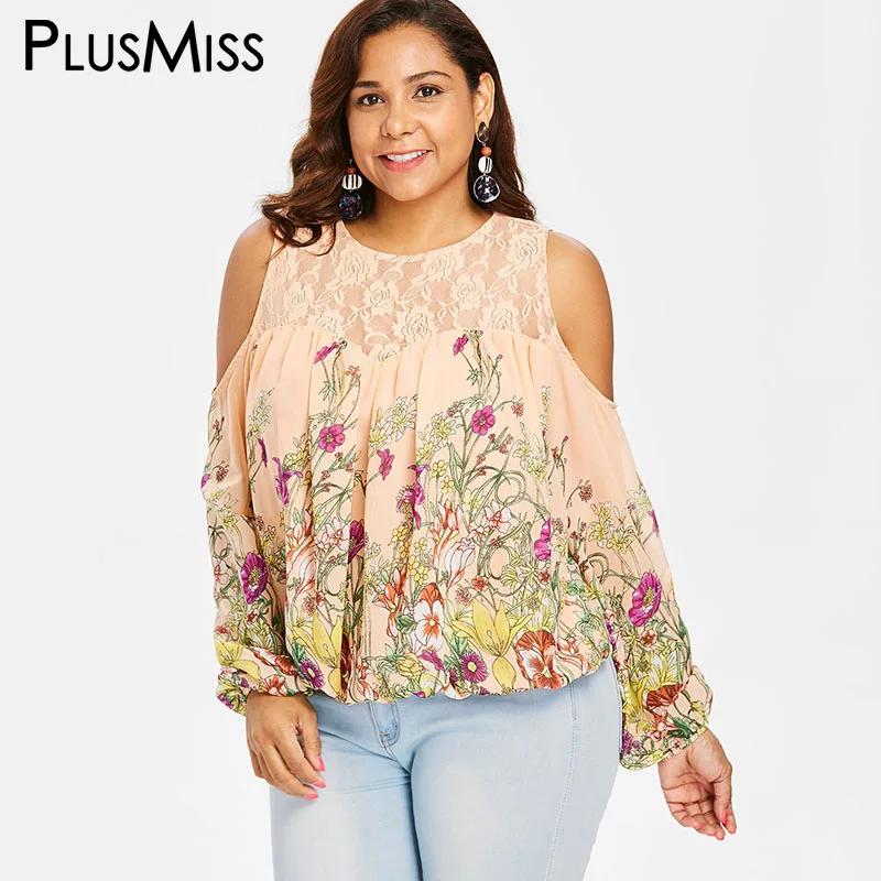 PlusMiss плюс размер 5XL сексуальное с открытыми плечами кружева сетки прозрачная