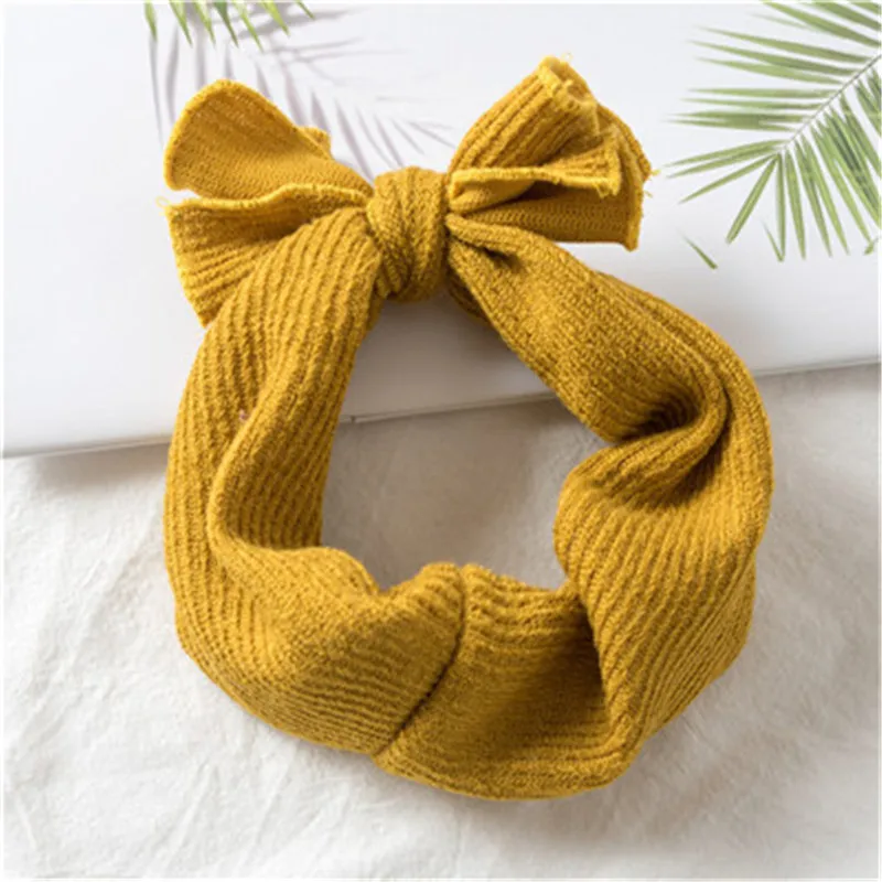 Cute Baby Girl Headbands Knitted Newborn Baby Bows Haarband Turban Head Warm head band Infant Toddler Hair band Bebes Acessorios