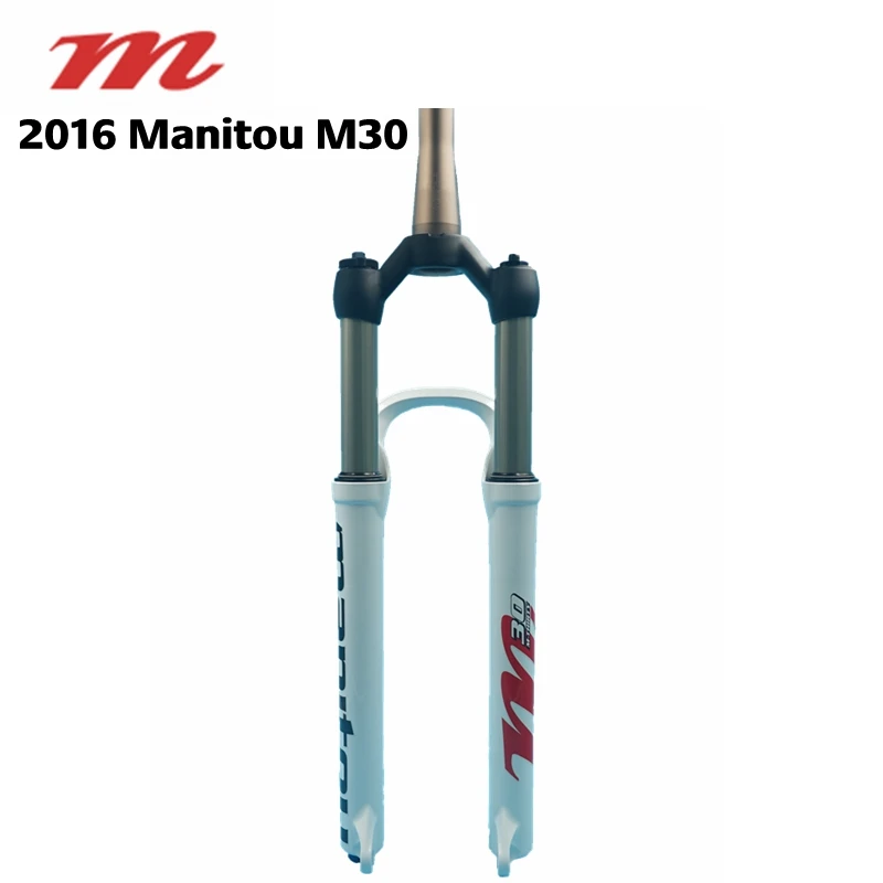 2016 Manitou M30 27.5&quot 26&quot Suspension Bike Bicycle MTB Fork Manual Contorl Alloy Disc Brake Air Oil - white | Спорт и