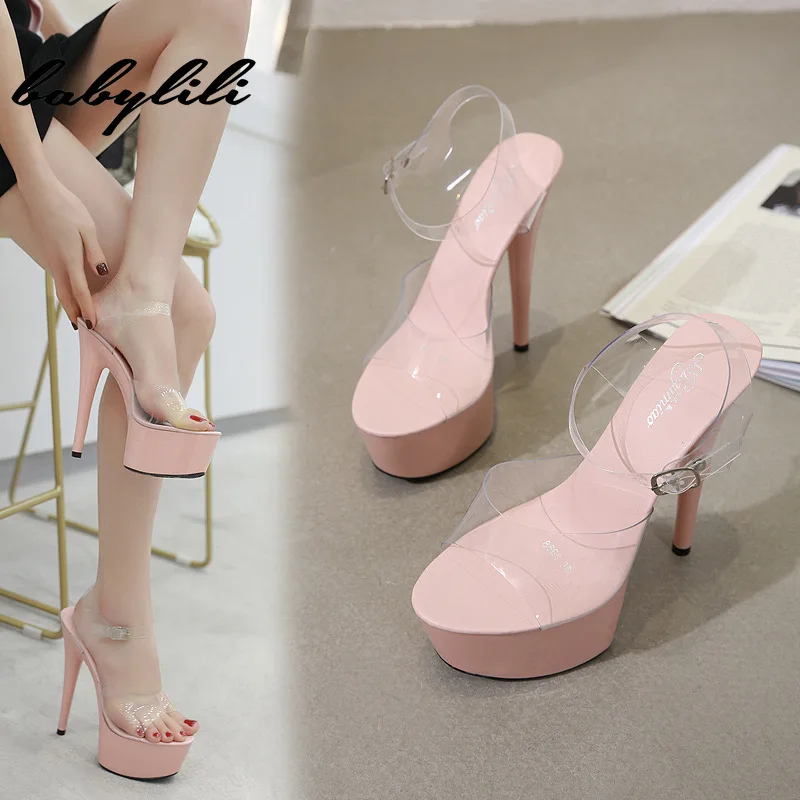 Летние женские босоножки на высоком каблуке 15 см модная женская обувь платформе