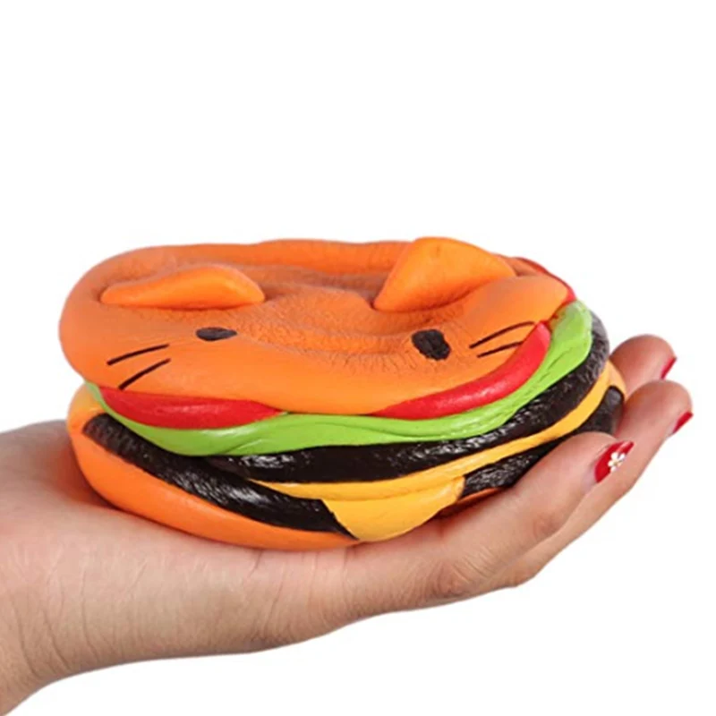 Jumbo Cat Face Burger мягкие ароматизированные игрушки из искусственной кожи для снятия стресса, подарок на Рождество