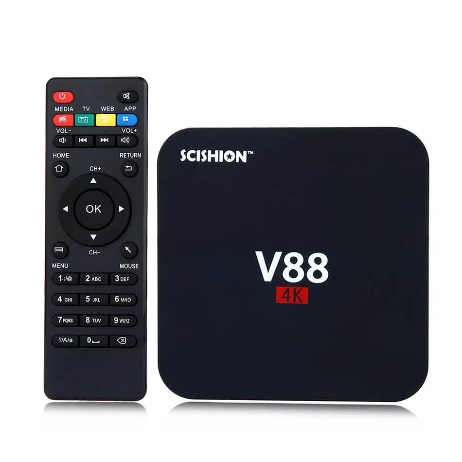 Приставка Смарт ТВ SCISHION V88 4K Android 5 1 Rockchip + 8 ГБ 4 ядра USB Wi Fi ГГц|4 core|8g ramusb ram |