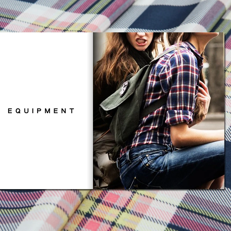 Клетчатый узор с желтым розовым принтом чистый Шелковый материал из крепа 100%