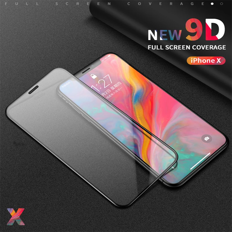 Закаленное защитное стекло 9D для iPhone 6 7 S 8 Plus X XS MAX XR Plus|Защитные стёкла и плёнки