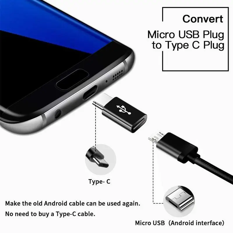 Hsmeilleur Micro USB адаптер Type C для преобразования быстрой зарядки Samsung S9 S8 Note 8 Oneplus 6 5 Macbook