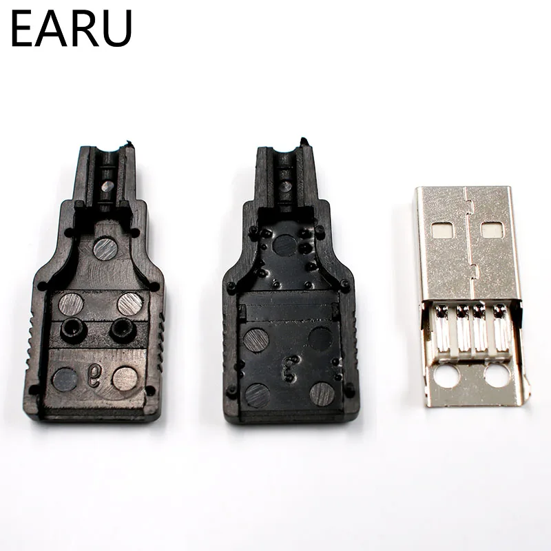 10 шт. 4 контактный разъем USB Type A с черной пластиковой крышкой|Соединители| |