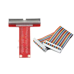 Плата расширительного адаптера для Raspberry Pi 2 3 B + T-type 40 Pin GPIO + 20 см GPIO 40pin Радужный кабель, комплект для самостоятельной сборки