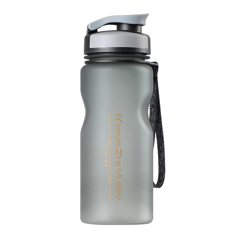 Dark Grey 600 мл Спортивная бутылка для воды без бисфенола, пластиковая бутылка для воды, для пеших прогулок, кемпинга, путешествий, бутылка для воды для заварки, Детская школьная Спортивная бутылка для питья - Цвет: Dark Grey