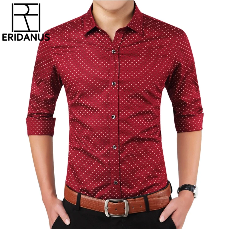 Для мужчин рубашка Мода 2017 г. брендовые весенние дышащие с длинными рукавами