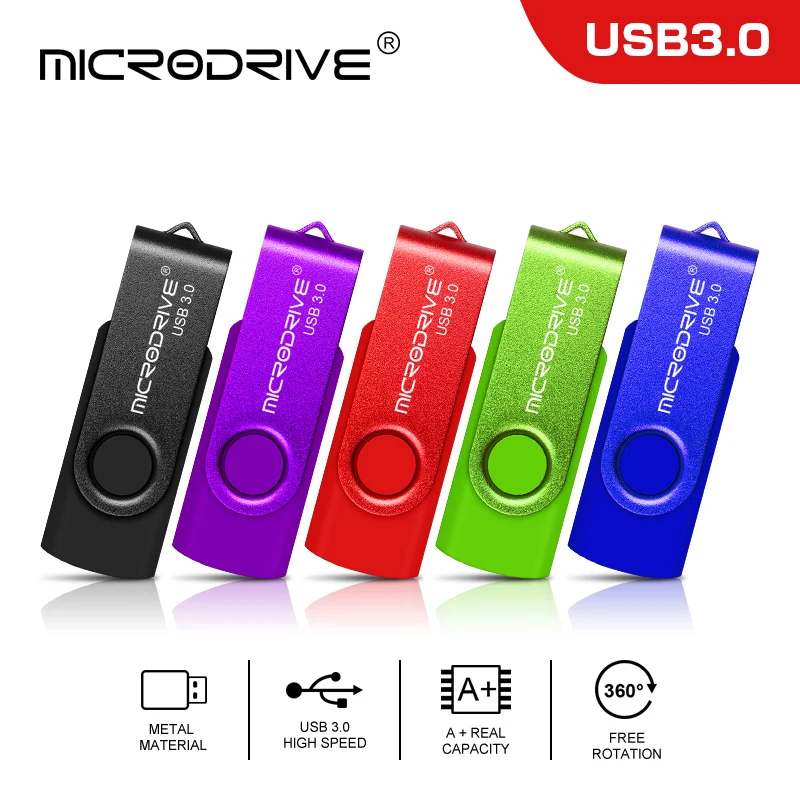 Металлический usb флеш накопитель USB 3 0 вращающийся 16 ГБ накопители 32 Гб карта