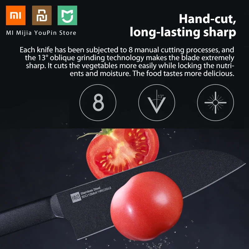 Оригинальный кухонный антипригарный нож Xiaomi Mijia Huohou черный набор ножей из