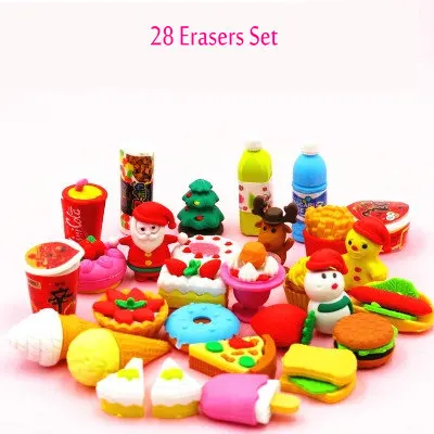 Новинка милые Ластики для детей еды с животными Kawaii набор резиновых ластиков