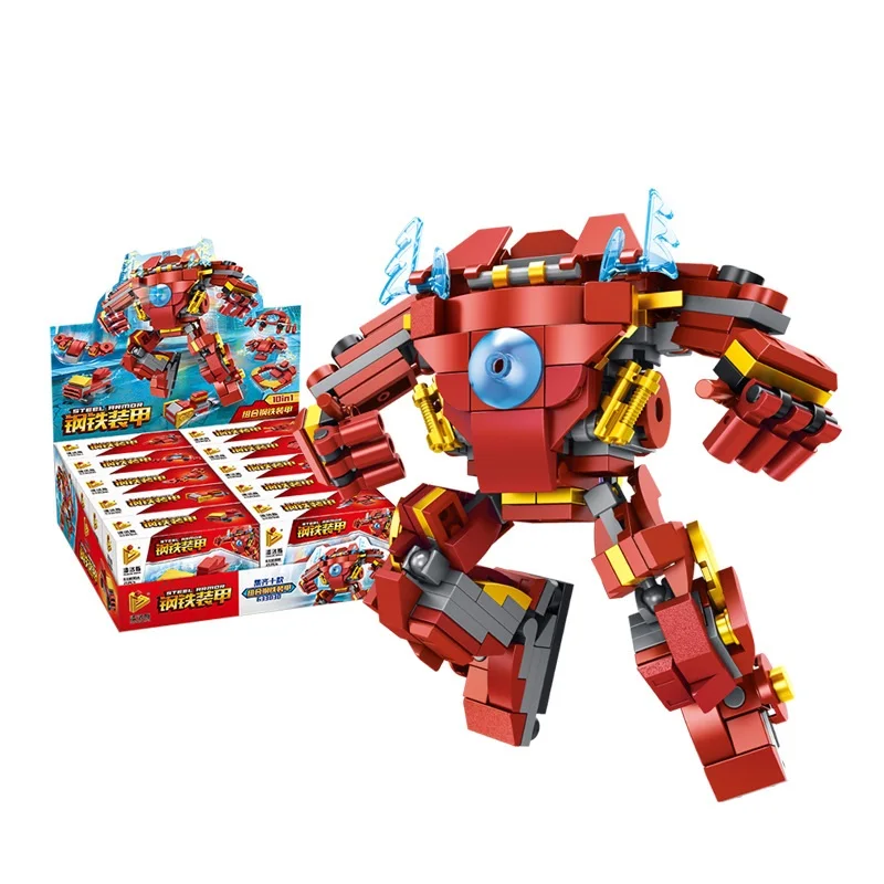 222pcs 10in1 Steel Armor Building Blocks Iron Man Figure Model Bricks compatible legoed Toys For Kids Gifts | Игрушки и хобби