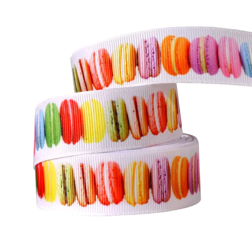 (10 м/Лот) с фокусным расстоянием 25 мм Grosgrain печатные красочные леденец пирожные