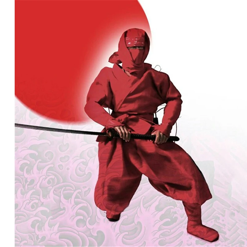 

1/6 Scale Japanese Ninja Clothes Set Model Red for 12''Male Bodies Accessories