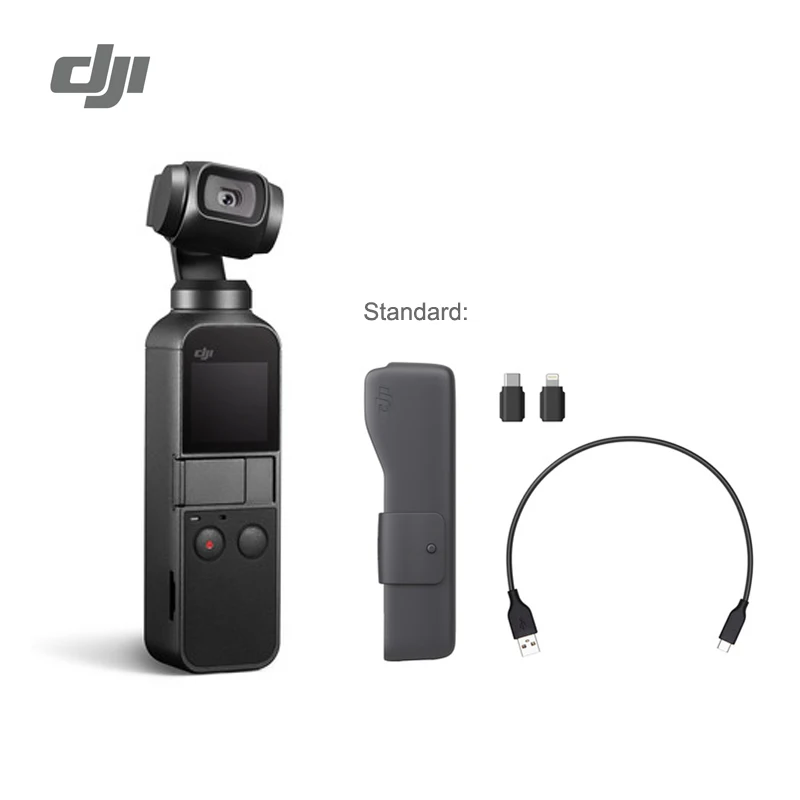 Standard DJI Osmo карман 3-осевая стабилизированная ручной Камера со смартфоном 4K 60fps видео вариант расширения влево/вправо комплект/микро SD карты - Цвет: Standard