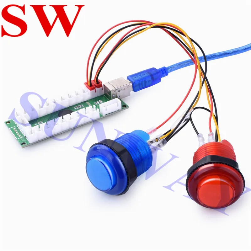 20 x светодиодная кнопочная Кнопка с подсветкой + 4way/8way высокое качество SANWA стиль