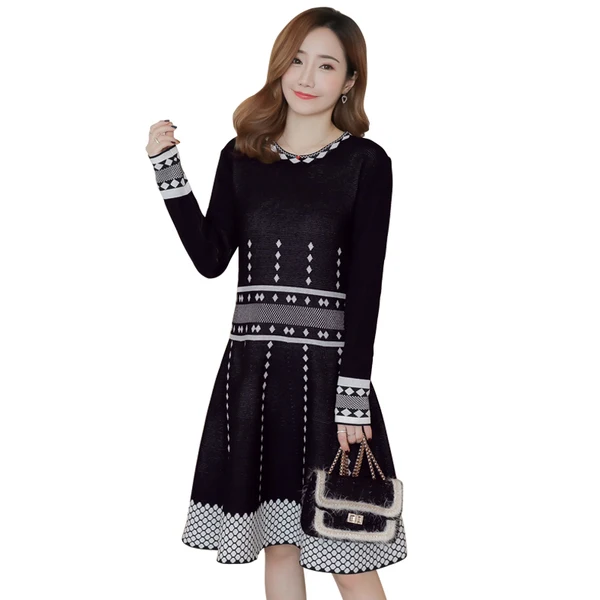 Новинка 2019 осенне-зимнее плотное вязаное платье для кормления грудью одежда |