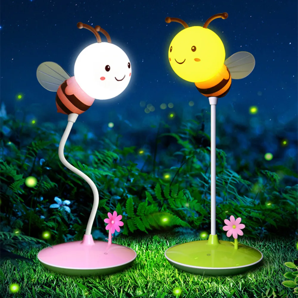 Современный светильник Bumble Bee в желтом/розовом цвете для любого мальчика или девочки, декор для спальни, Экологичная лампа для чтения, горячая Распродажа 19MAR7