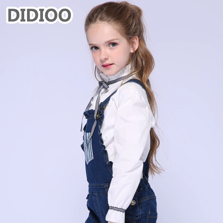 Baby Kids Shirts For Girls Clothes Cotton Bow White Blouses School Uniforms Brand Teenage Children Tops Toddlers | Мать и ребенок