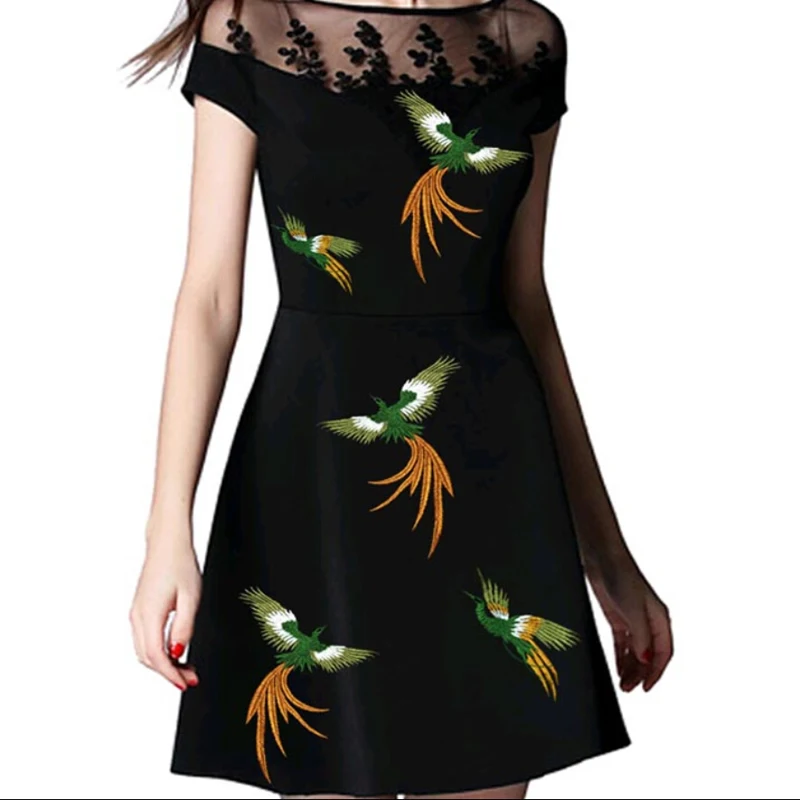 Handmade DIY Phoenix Bird Embroidery Combination Cloth Patch Decals Decorative For Dress Clothes Garment Accessories | Дом и сад