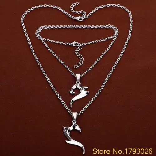 Romantic Heart Magic Wand Pendant Alloy Couple Necklace Chain for Lover's Gift 4TJN |