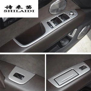 Автомобильный Стайлинг, переключатель для стеклоподъемника, декоративные наклейки на подлокотник для Audi Q7 2008-2015, аксессуары для интерьера автомобиля