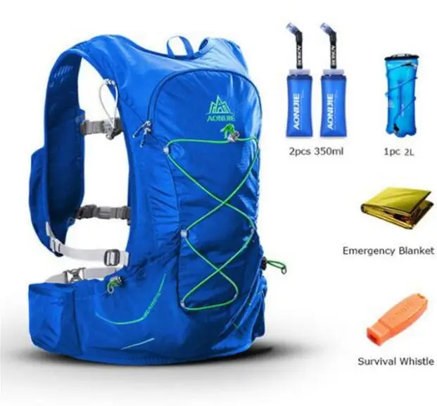 Blue 1 AONIJIE 15L Открытый легкий гидратационный походный рюкзак жилет марафон для бега Велоспорт рюкзак для 3л сумка для воды для мужчин и женщин - Цвет: Blue 1