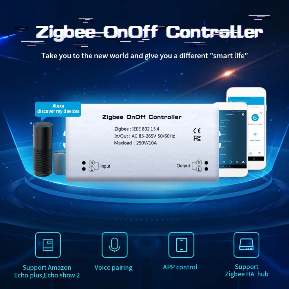 Горячий умный дом Zigbee умный вкл/выкл управление Лер умный переключатель приложение дистанционное управление Alexa Голосовое управление переключатель Умный дом модуль