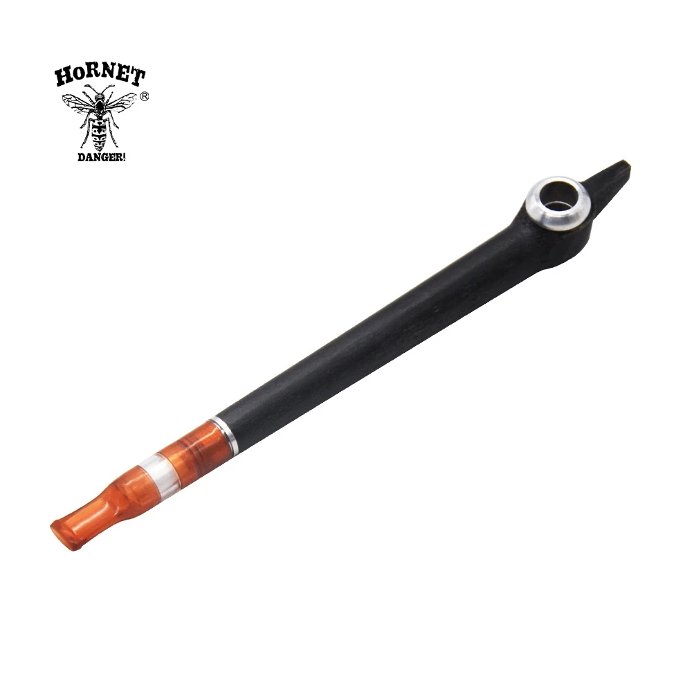 HORNET эбенового дерева курительная трубка с пластиковыми кончиками рта травы