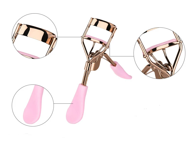 Высокое качество брендовые розовые ручки металлические щипцы для завивки ресниц