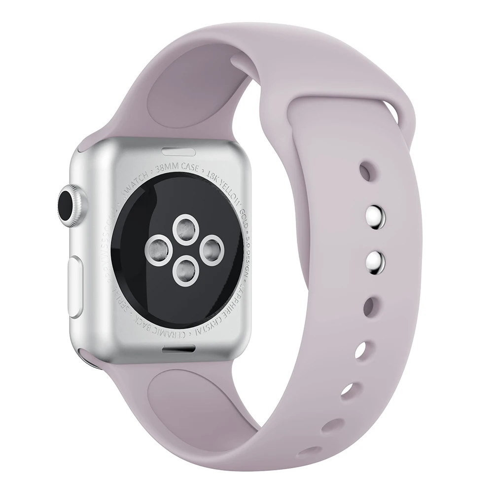 Цветной мягкий силиконовый ремешок для iWatch спортивный Apple Series 5 4 3 2 1 часов 38 мм 42 40