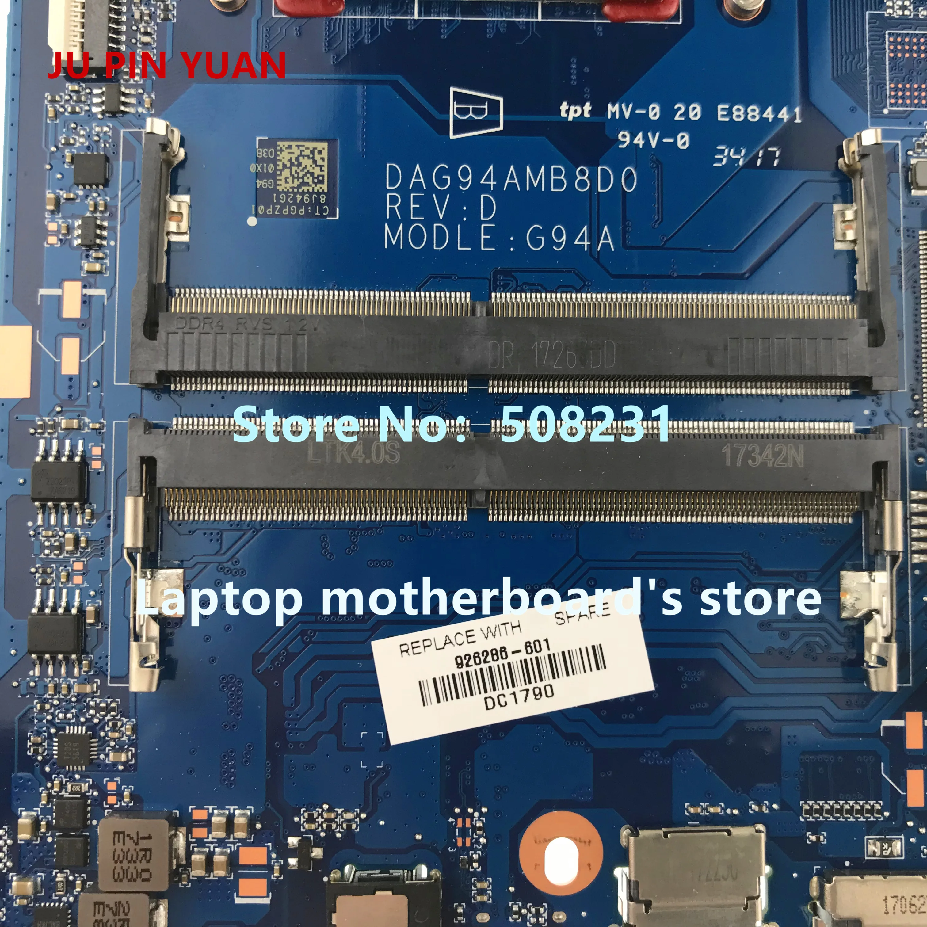 Ju pin yuan 926305-601 G75A DAG75AMBAD0 для ноутбука hp Pavilion power 15-CB материнская плата для ноутбука GTX1050 4 Гб i7-7700 полностью протестирована
