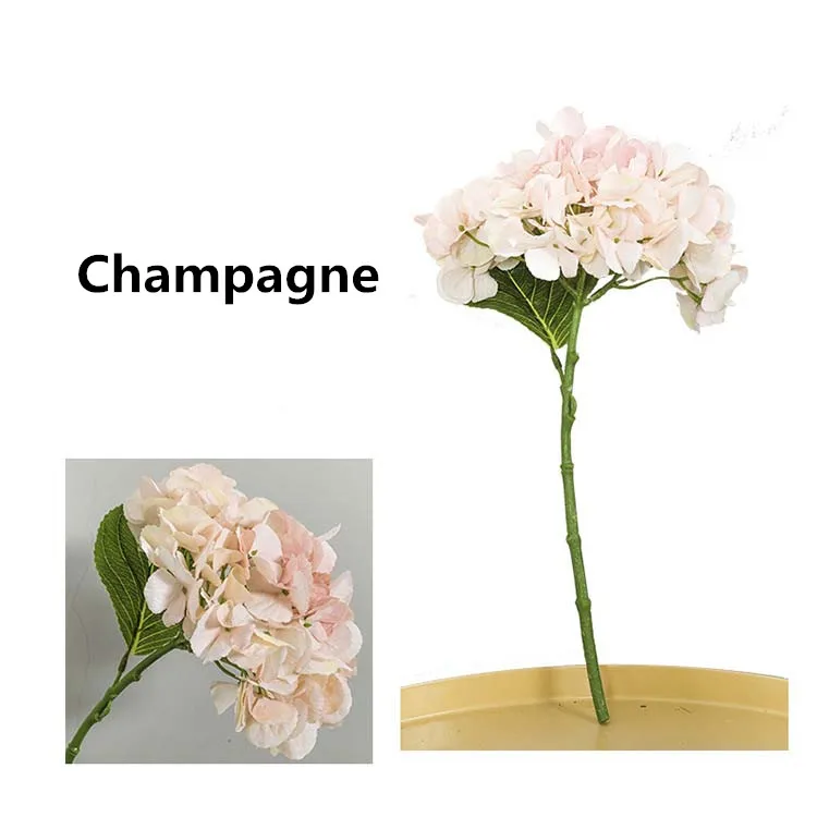 Champagne Zonaflor искусственные цветы гортензии 1 шт. Шелковый Искусственный цветок для свадебного украшения садовое растение для украшения дома аксессуары - Цвет: Champagne