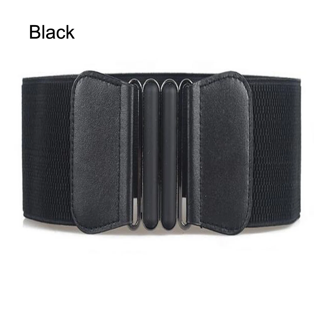Black Поясные ремни женские обтягивающие эластичные Ceinture Модные женские эластичные кожаные широкие пояса платье украшение для Femme пояс - Цвет: Black