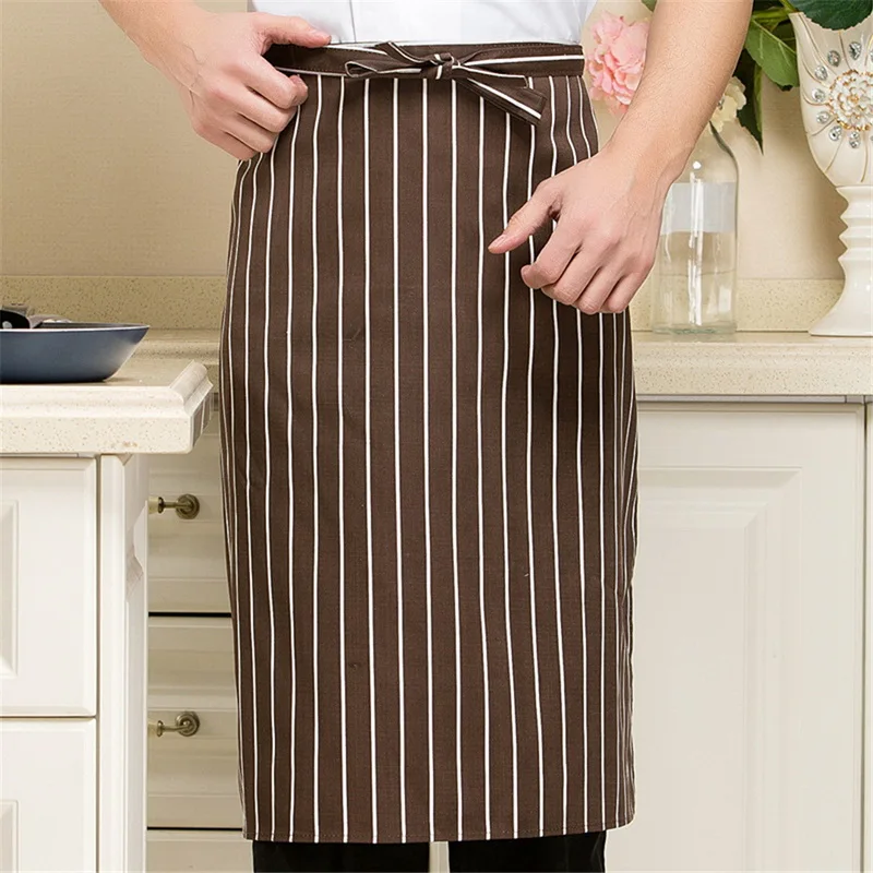 Wholesale price Women's Striped Kitchen Apron Men's Useful Cooking Grid Adjustable Chef Accessories Kitchen Apron new coat chef