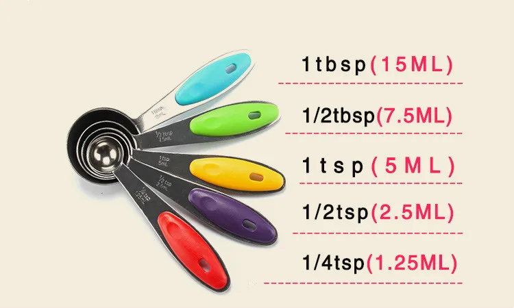10 шт./партия мерная чашка и ложки набор ложка из нержавеющей стали с силиконовой