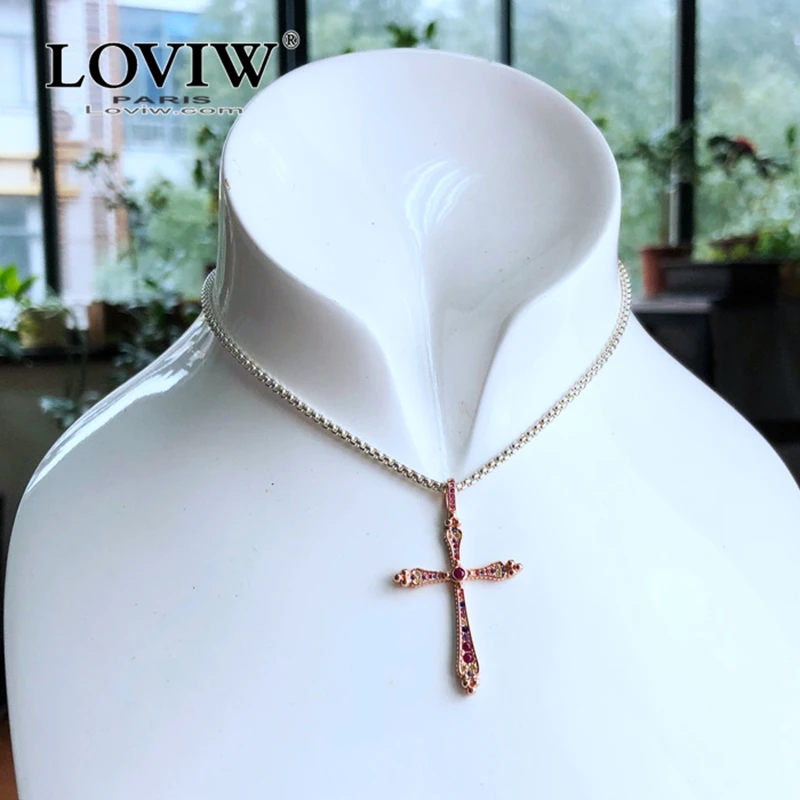 Розовое золото роялти Крест Подвески модные ювелирные изделия серебряная