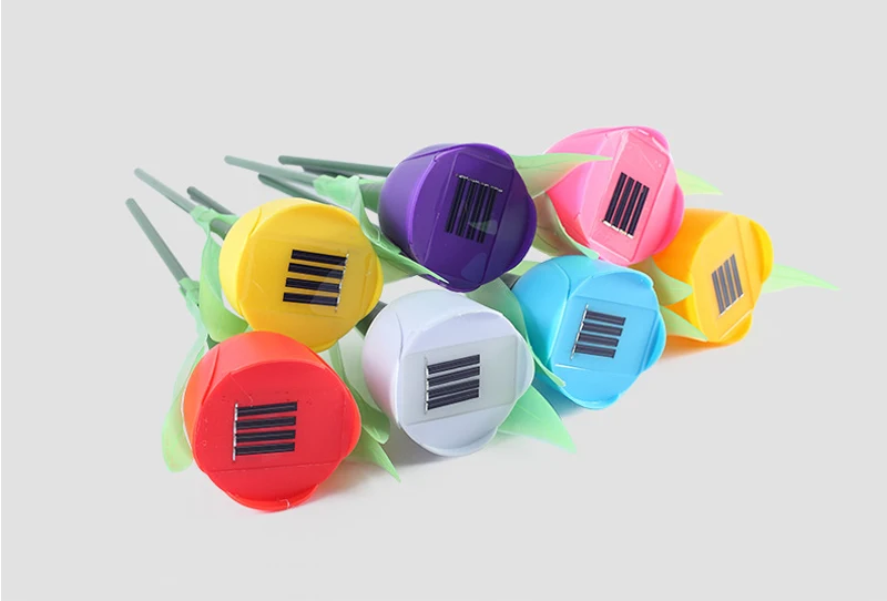 10 шт./лот наружный сад ярд Солнечная энергия LED тюльпан пейзаж цветок Солнечный