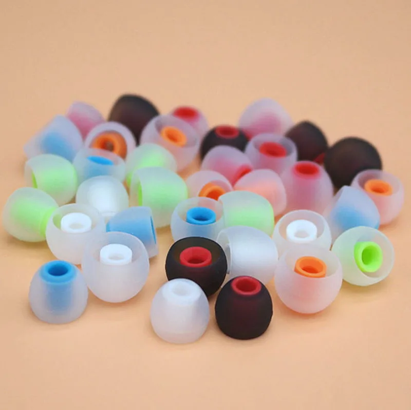 10pcs/5pairs 3.8mm soft Silicone In-Ear Earphone covers Earbud Tips Ear buds eartips Dual color Ear pads cushion for headphone