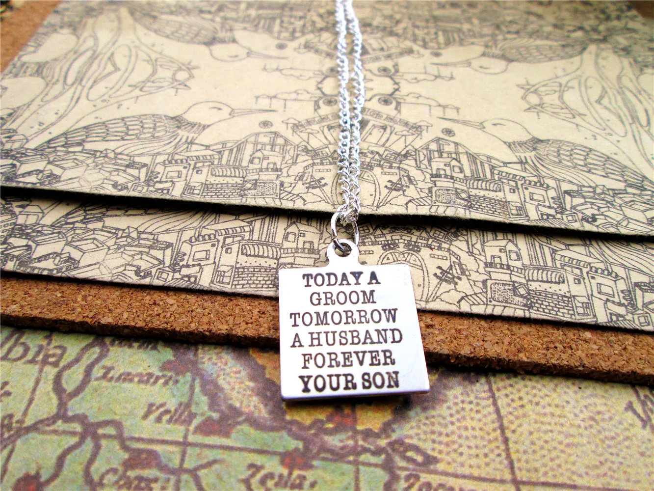 Модное ожерелье из нержавеющей стали 3 шт./лот Сегодня жениха завтра муж навсегда