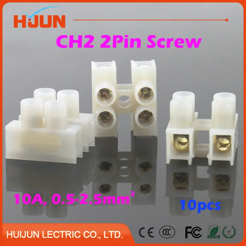 10 шт./лот 2-контактный 10А винт быстрый кабель универсальный Многоразовый зажим