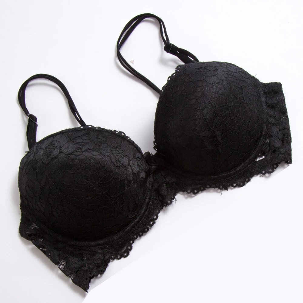 Ludevelop пикантные Кружево Push Up Bra белье Для женщин Нижнее Бельё для девочек Нижнее бельё Вышивка цветочный черный, белый, розовый цвет плюс Размеры Бюстгальтеры для женщин